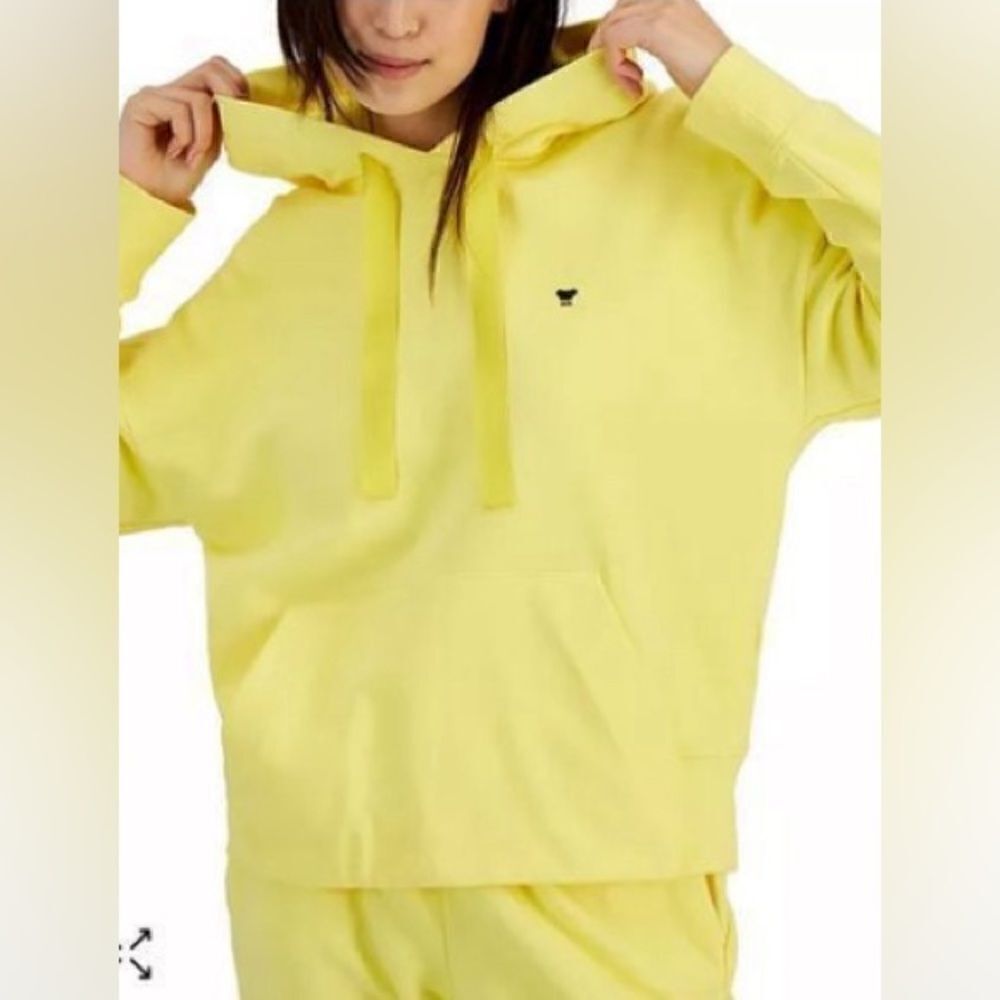 WEEKEND MAX MARA Fune Cotton Hoodie in Yellow NWT Size Large